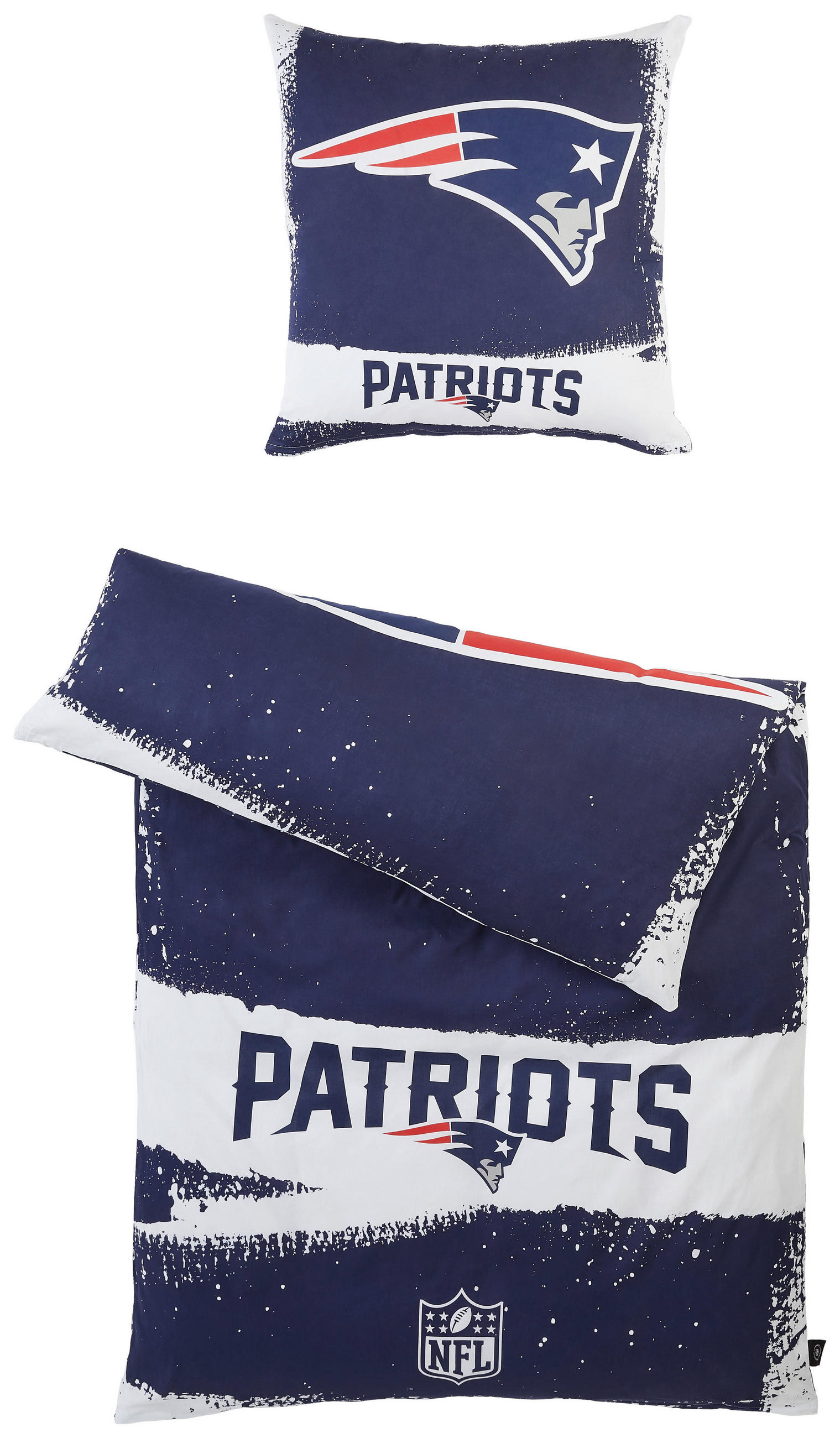 BETTWÄSCHE NFL New England Patriots Renforcé  - Blau/Grau, LIFESTYLE, Textil (135/200cm)
