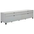 TV-ELEMENT Grau, Hellgrau  219,9/57/52,5 cm  - Hellgrau/Schwarz, Design, Glas/Holzwerkstoff (219,9/57/52,5cm) - Hom`in