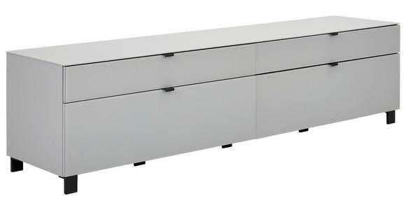 TV-ELEMENT Grau, Hellgrau  219,9/57/52,5 cm  - Hellgrau/Schwarz, Design, Glas/Holzwerkstoff (219,9/57/52,5cm) - Hom`in