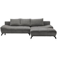 ECKSOFA in Chenille Blau, Braun  - Blau/Schwarz, Modern, Textil/Metall (290/182cm) - Hom`in