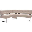 ECKBANK 158/200 cm  in Creme  - Creme/Schwarz, Design, Textil/Metall (158/200cm) - Dieter Knoll