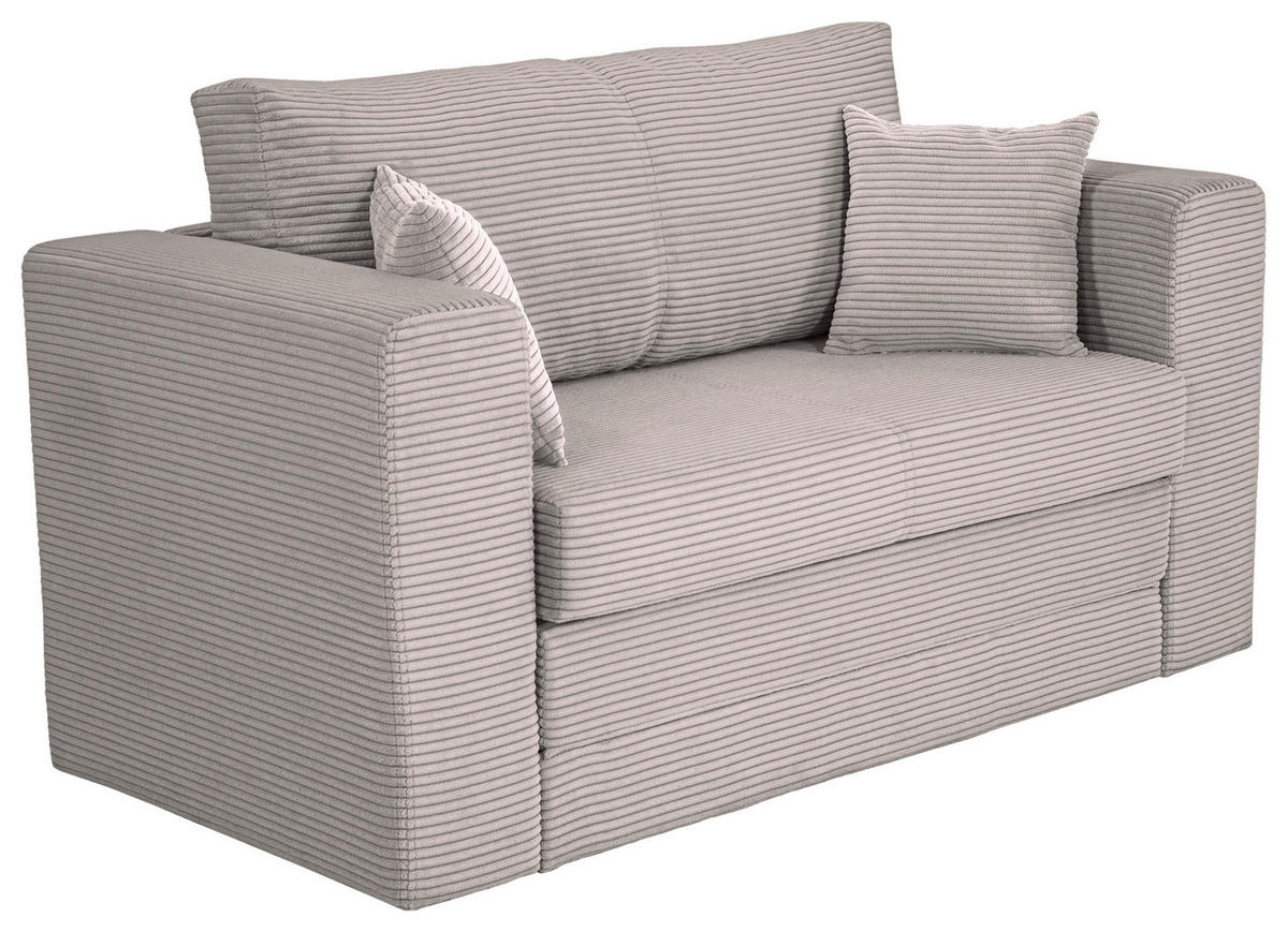 JUGEND- UND KINDERSOFA Cord Hellgrau  - Hellgrau/Schwarz, KONVENTIONELL, Textil (136/78/72cm) - Xora