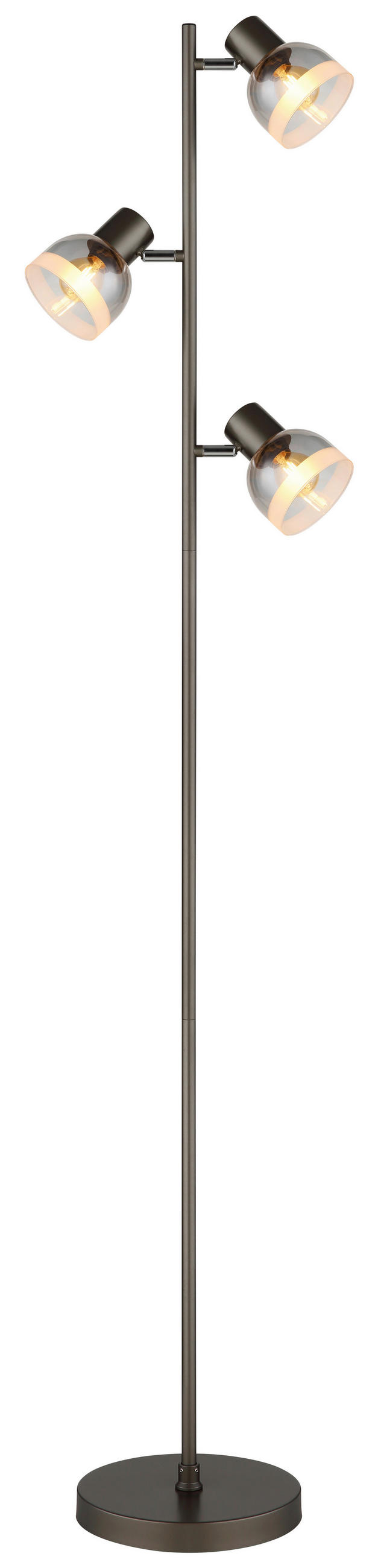 STEHLEUCHTE Kairo 25/23/154 cm  - Chromfarben/Schwarz, Design, Glas/Kunststoff (25/23/154cm) - Globo