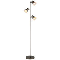STEHLEUCHTE Kairo 25/23/154 cm  - Chromfarben/Schwarz, Design, Glas/Kunststoff (25/23/154cm) - Globo