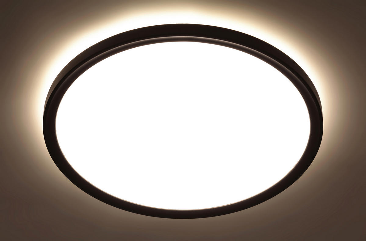 STROPNÍ LED SVÍTIDLO, 29,3/2,8 cm  - černá, Basics, plast (29,3/2,8cm) - Novel