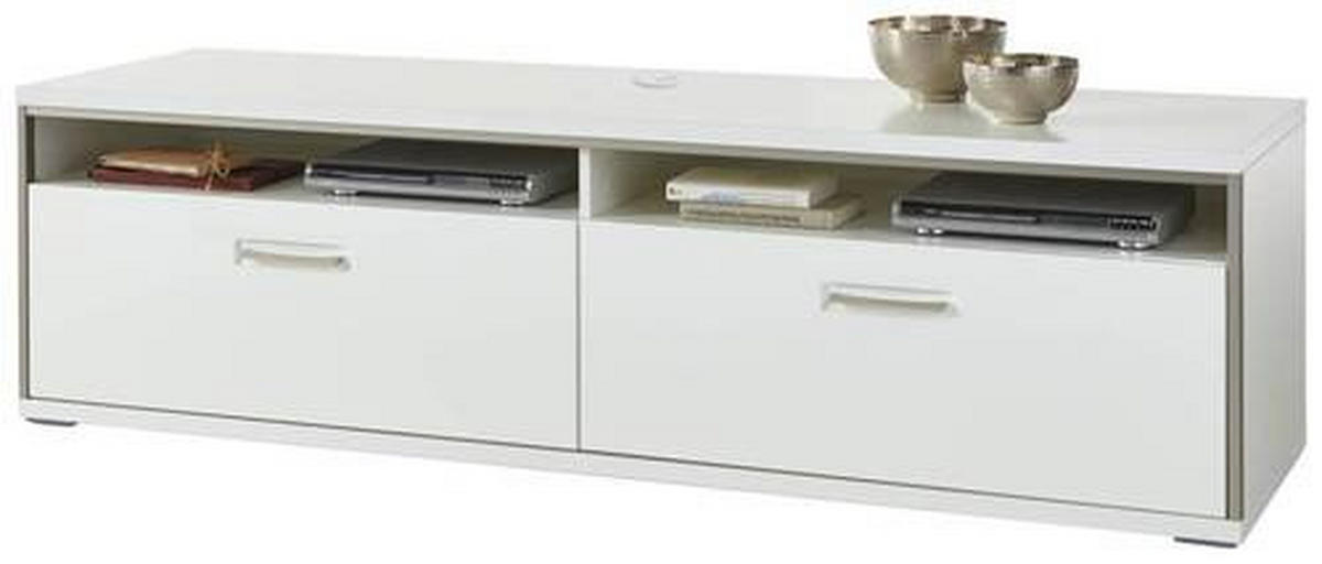 TV DIEL, sivá, strieborná, biela, biela s vysokým leskom, 184/51/52 cm - sivá/biela, Design, kov/kompozitné drevo (184/51/52cm) - Livetastic