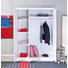 DREHTÜRENSCHRANK 3 -türig Kiefer massiv Weiß - Silberfarben/Weiß, LIFESTYLE, Holz/Kunststoff (140/190/55cm) - Carryhome