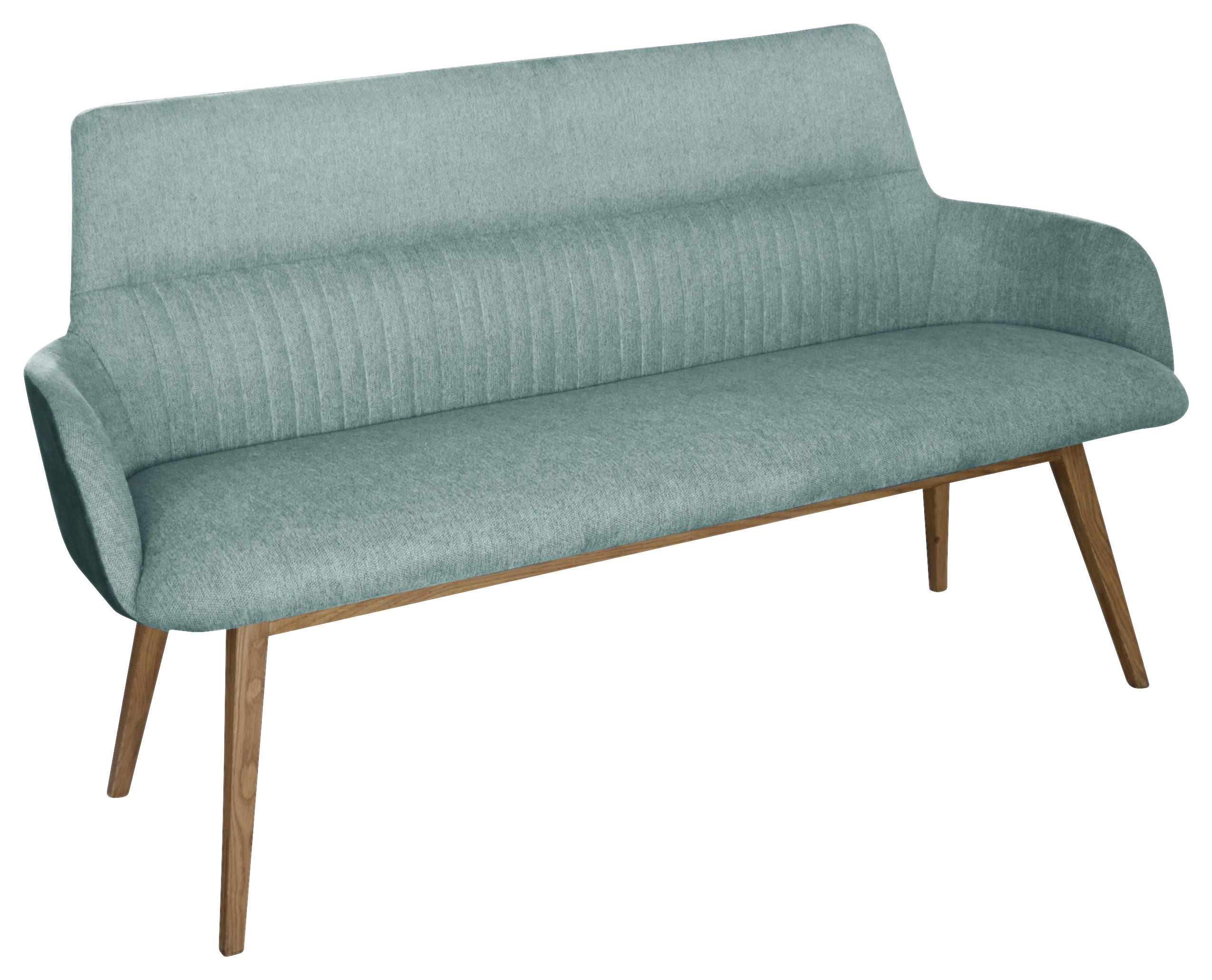 SITZBANK 157/88/62,5 cm  in Eichefarben, Jadegrün  - Jadegrün/Eichefarben, KONVENTIONELL, Holz/Textil (157/88/62,5cm) - Linea Natura