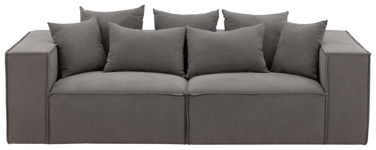 2-SITS SOFFA i plast, textil grå, svart  - grå/svart, Design, textil/plast (232/80/116cm) - Livetastic