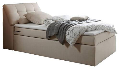 BOXSPRINGBETT 120/200 cm  in Creme  - Silberfarben/Creme, Design, Kunststoff/Textil (120/200cm) - Esposa