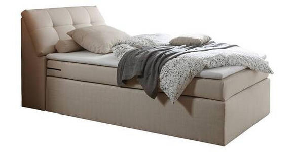 BOXSPRINGBETT 120/200 cm  in Creme  - Silberfarben/Creme, Design, Kunststoff/Textil (120/200cm) - Esposa