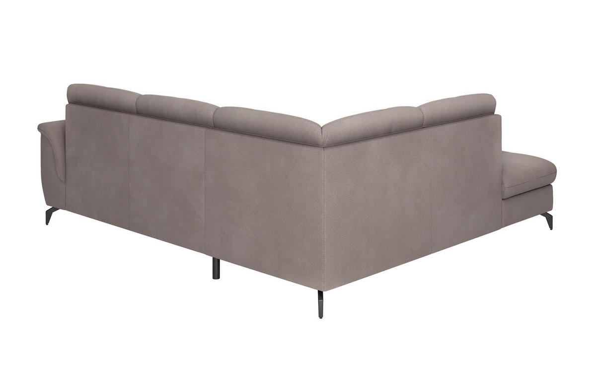 ECKSOFA in Flachgewebe Taupe  212/244 cm  - Taupe/Schwarz, MODERN, Textil/Metall (212/244cm) - Sit & More