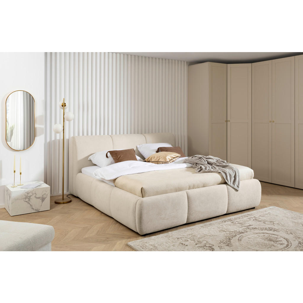 Thumbnail - Boxxx Polsterbett, Beige, Holz, Buche, massiv, 180x200 cm, Oeko-Tex® Standard 100, gepolstertes Kopfteil, in verschieden...