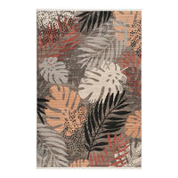TKANÝ KOBEREC, 160/225 cm, sivá, červená, béžová - sivá/béžová, Konventionell, textil (160/225cm) - Esprit