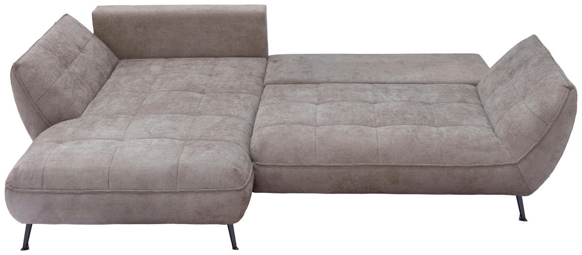 ECKSOFA in Struktur Hellbraun  187/282 cm  - Hellbraun/Schwarz, Design, Textil/Metall (187/282cm) - Livetastic