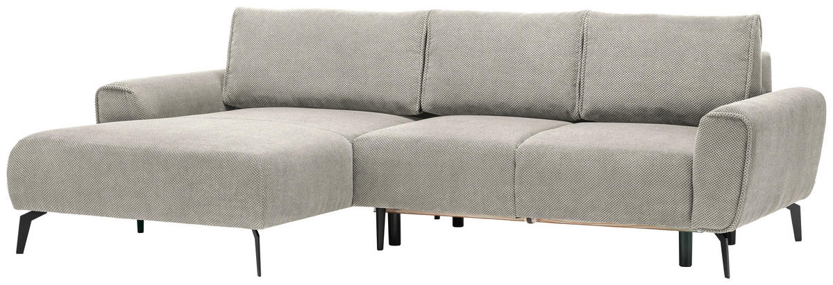 ECKSOFA in Webstoff Kaschmir  - Kaschmir/Schwarz, Design, Textil/Metall (170/272cm) - Welnova