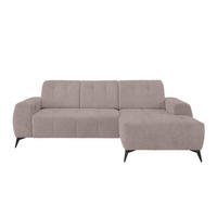 ECKSOFA in Mikrofaser Taupe  - Taupe/Schwarz, Modern, Textil/Metall (258/180cm) - Livetastic