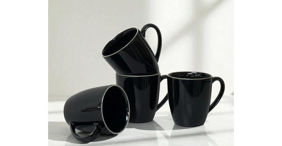 KAFFEEBECHERSET Bastia noro 4-teilig  - Schwarz, Trend, Keramik - Novel