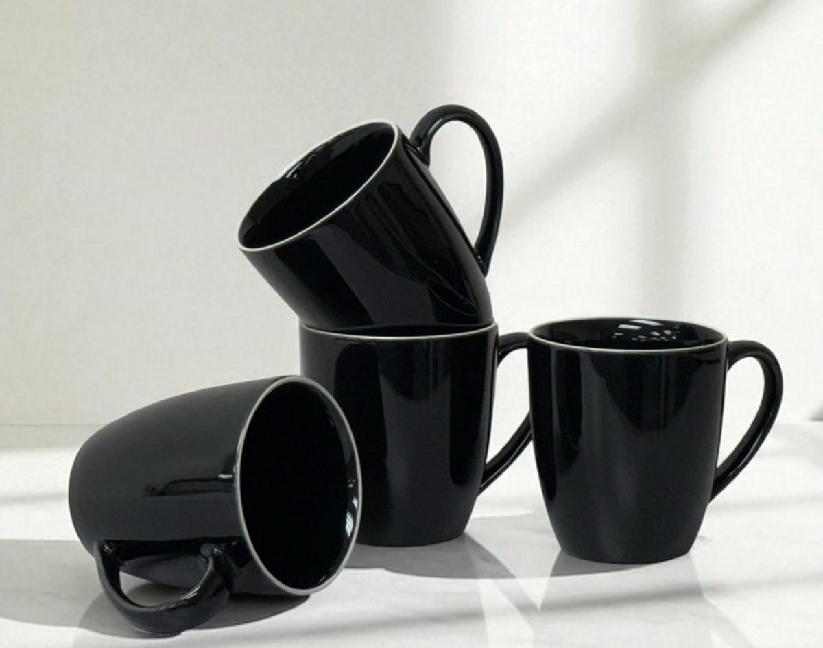 KAFFEEBECHERSET Bastia noro 4-teilig  - Schwarz, Trend, Keramik - Novel