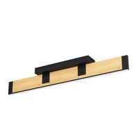 LED-DECKENLEUCHTE 77,5/8/11,5 cm   - Schwarz/Braun, Natur, Holz/Metall (77,5/8/11,5cm) - Eglo