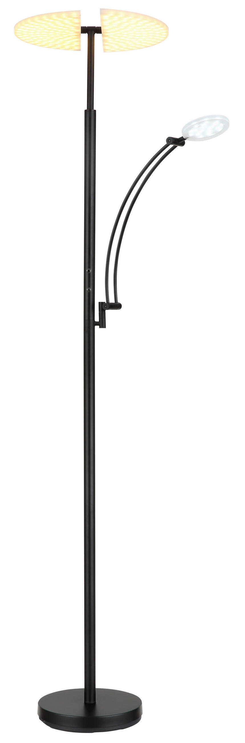 LED-STEHLEUCHTE Tirana 80/40,5/183 cm  - Schwarz/Weiß, Design, Kunststoff/Metall (80/40,5/183cm) - Globo