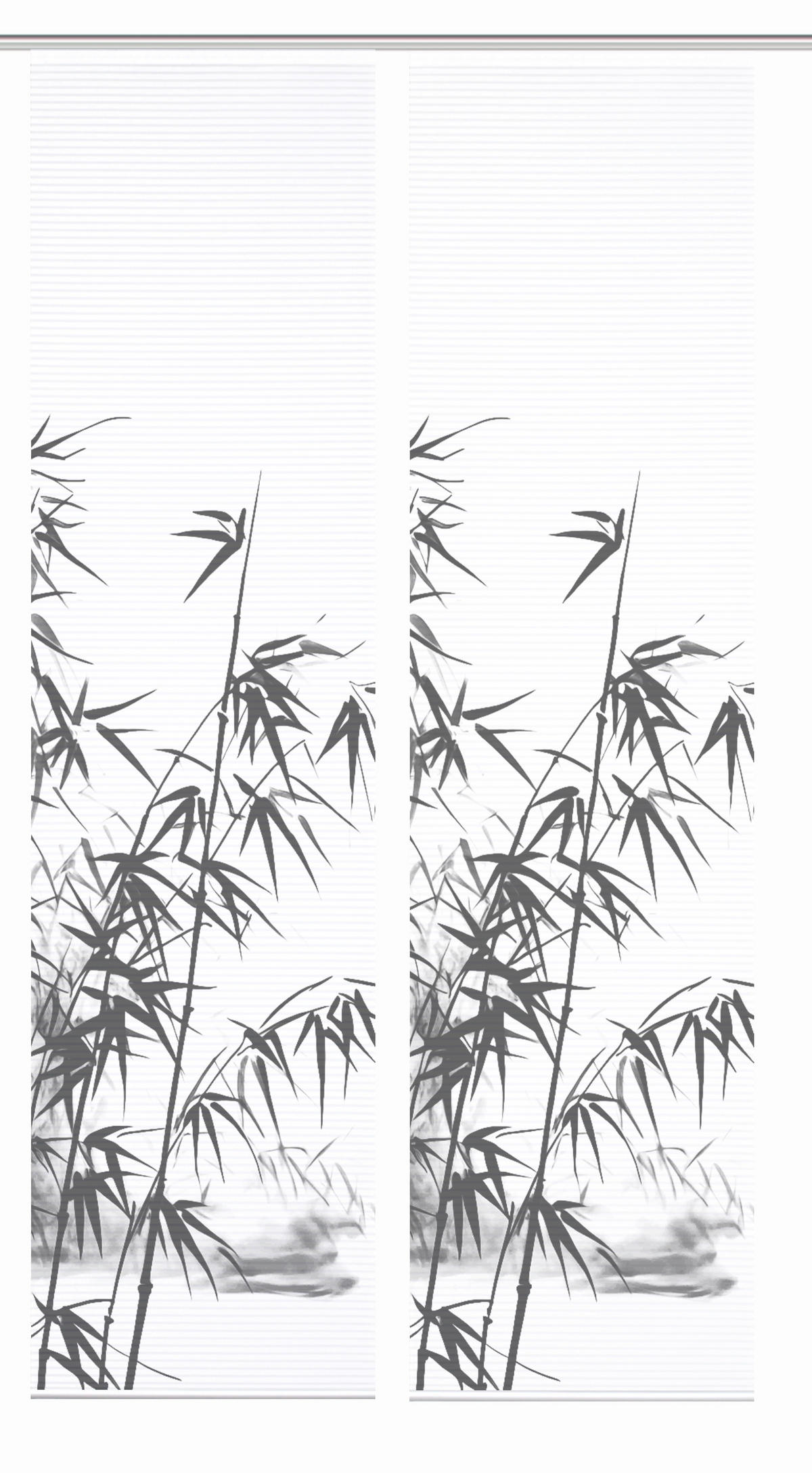 FLÄCHENVORHANG  2 Stück  halbtransparent  60/245 cm   - Grau Hochglanz/Weiß, Natur, Textil (60/245cm)