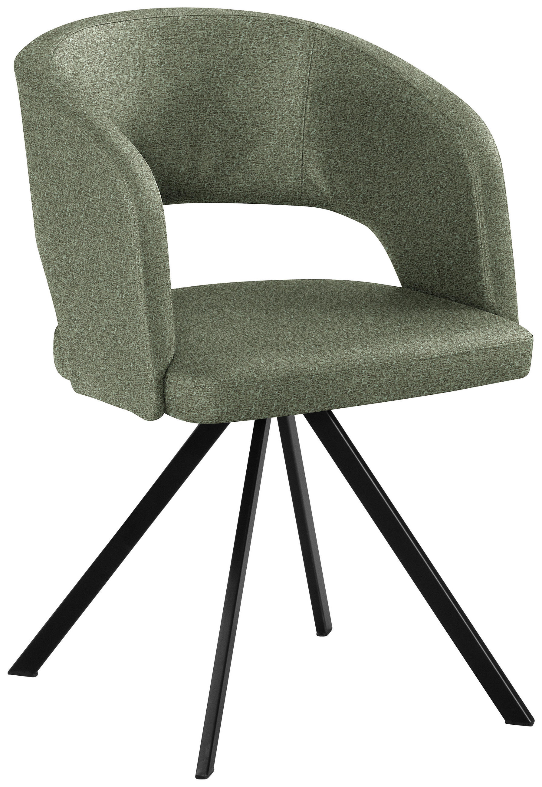 ARMLEHNSTUHL  in Stahl Samt  - Schwarz/Grün, KONVENTIONELL, Textil/Metall (56/84/59cm) - Moderano