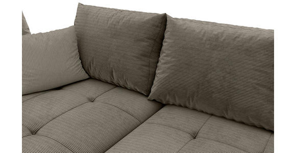 ECKSOFA Taupe Cord - Taupe/Schwarz, KONVENTIONELL, Holz/Textil (202/298cm) - Carryhome
