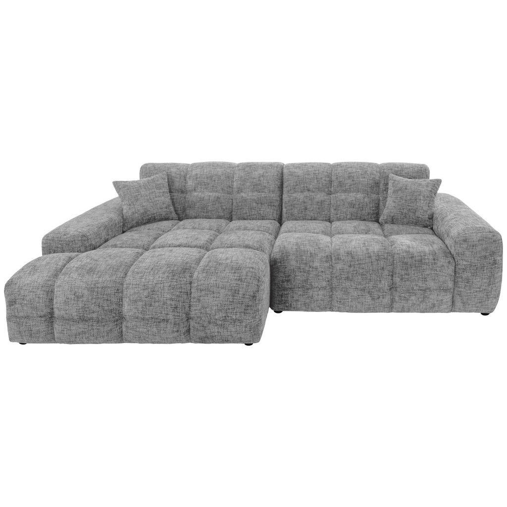 Thumbnail - Livetastic Ecksofa Bosco, Silber, Textil, 4-Sitzer, Füllung: Schaumstoff, Ottomane links, L-Form, 301x152 cm, Made in EU...