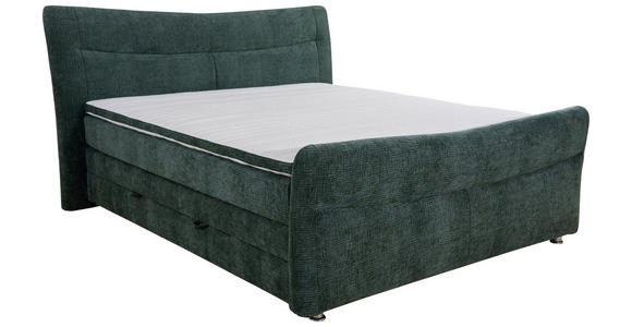 BOXSPRINGBETT 160/200 cm  in Türkis  - Türkis/Chromfarben, KONVENTIONELL, Textil/Metall (160/200cm) - Esposa