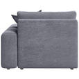 BIGSOFA Cord Dunkelgrau  - Dunkelgrau/Schwarz, MODERN, Kunststoff/Textil (117/93/190cm) - Carryhome