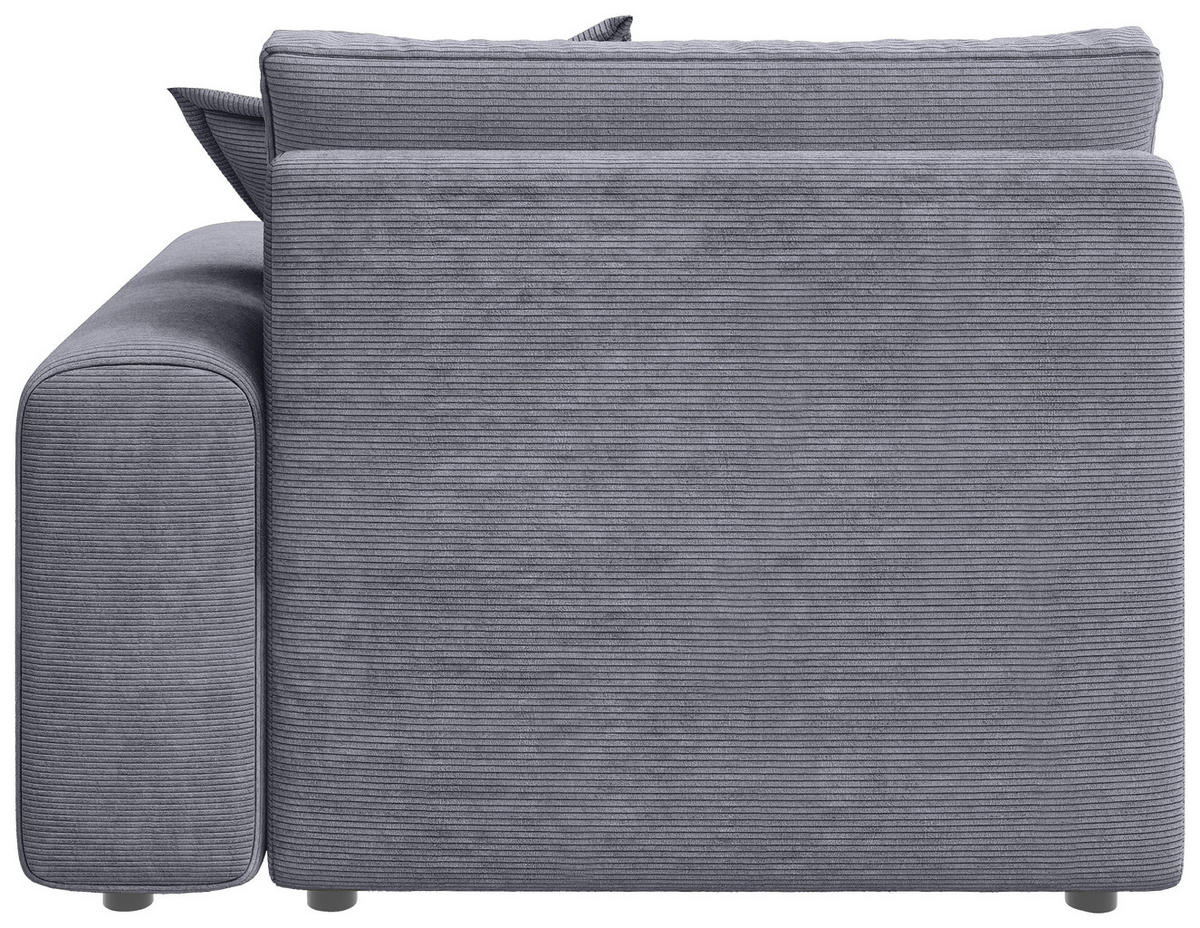 BIGSOFA Cord Dunkelgrau  - Dunkelgrau/Schwarz, MODERN, Kunststoff/Textil (117/93/190cm) - Carryhome