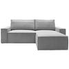 ECKSCHLAFSOFA in Samt Hellgrau  - Hellgrau/Schwarz, Konventionell, Holz/Kunststoff (251/170cm) - MID.YOU