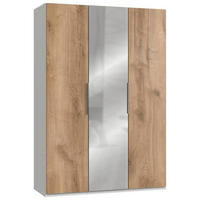 DREHTÜRENSCHRANK in Weiss, Eichefarben  - Chromfarben/Weiss, Modern, Holzwerkstoff (150/216/58cm) - MID.YOU
