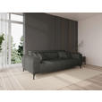 3-SITZER-SOFA  in Webstoff Dunkelgrau  - Dunkelgrau/Schwarz, KONVENTIONELL, Textil/Metall (240/80/113cm) - Carryhome