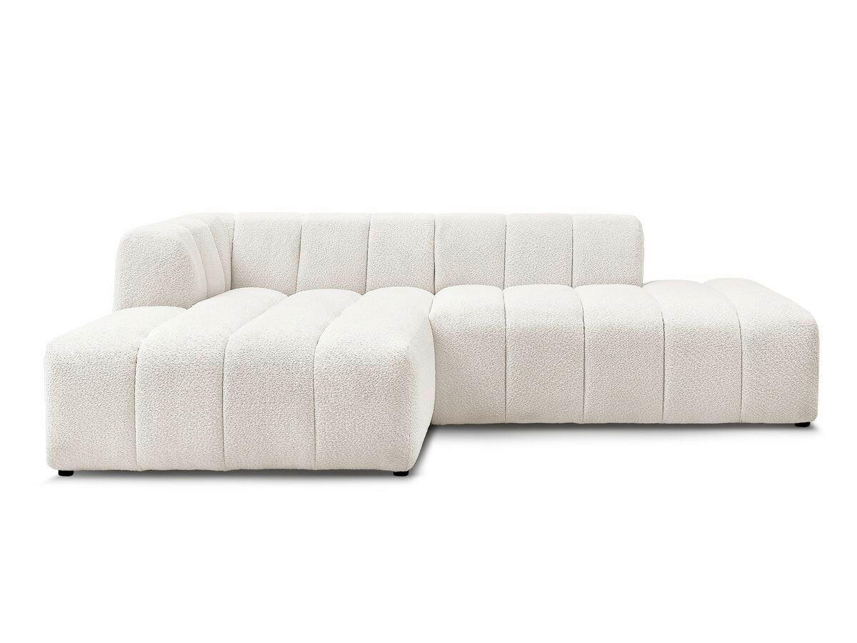 ECKSOFA  ANNECY Weiß Bouclé  - Schwarz/Weiß, MODERN, Kunststoff/Textil (170/262cm)