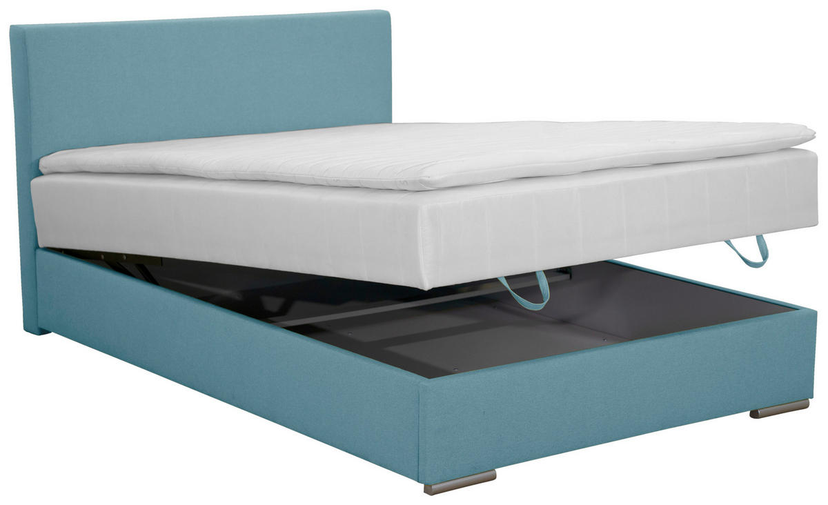 BOXBETT 120/200 cm  in Petrol  - Chromfarben/Petrol, KONVENTIONELL, Kunststoff/Textil (120/200cm) - Carryhome
