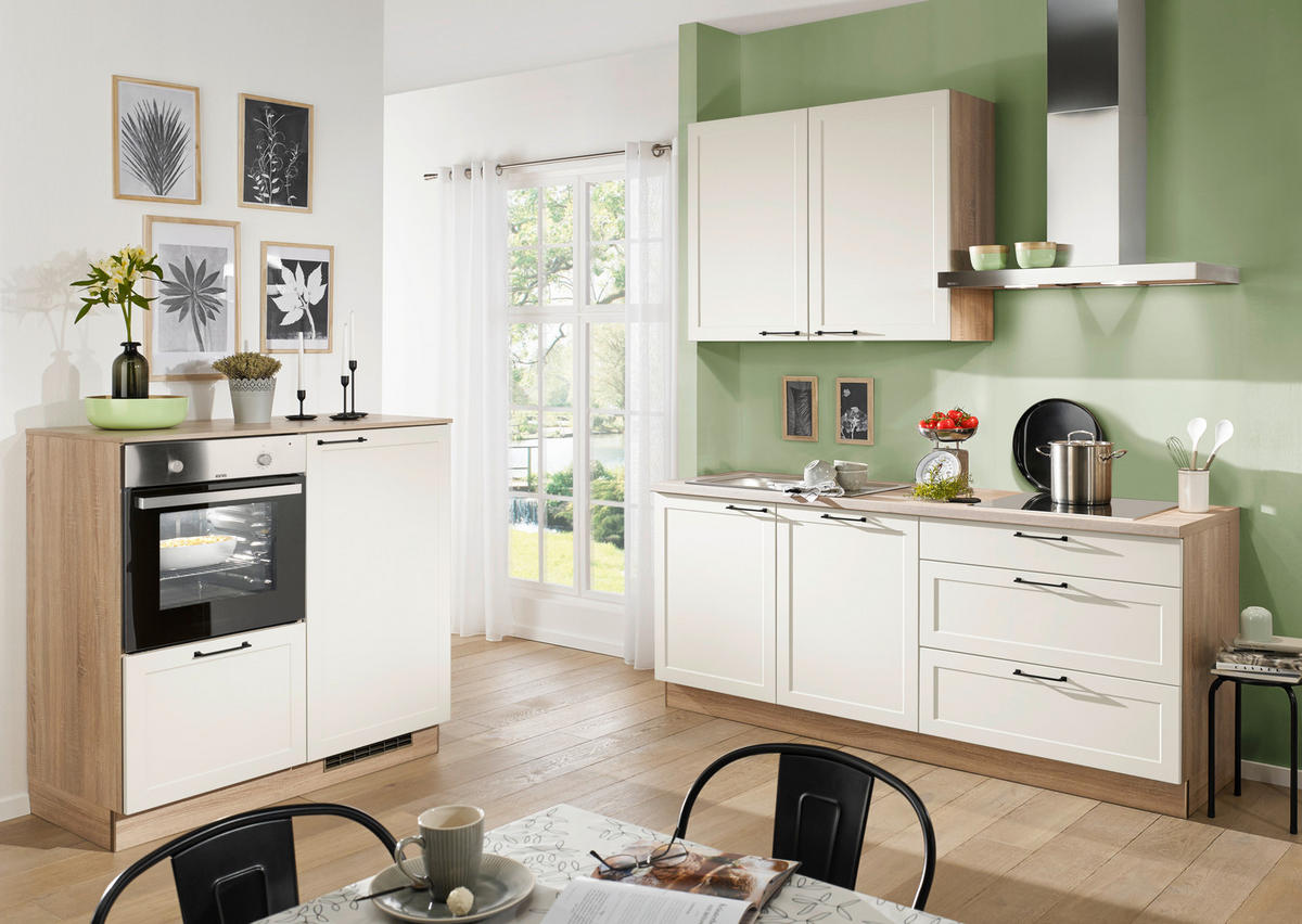 KÜCHENLEERBLOCK  120/210 cm  in Eichefarben, Magnolie  - Eichefarben/Magnolie, ROMANTIK / LANDHAUS, Holzwerkstoff/Metall (120/210cm) - Welnova