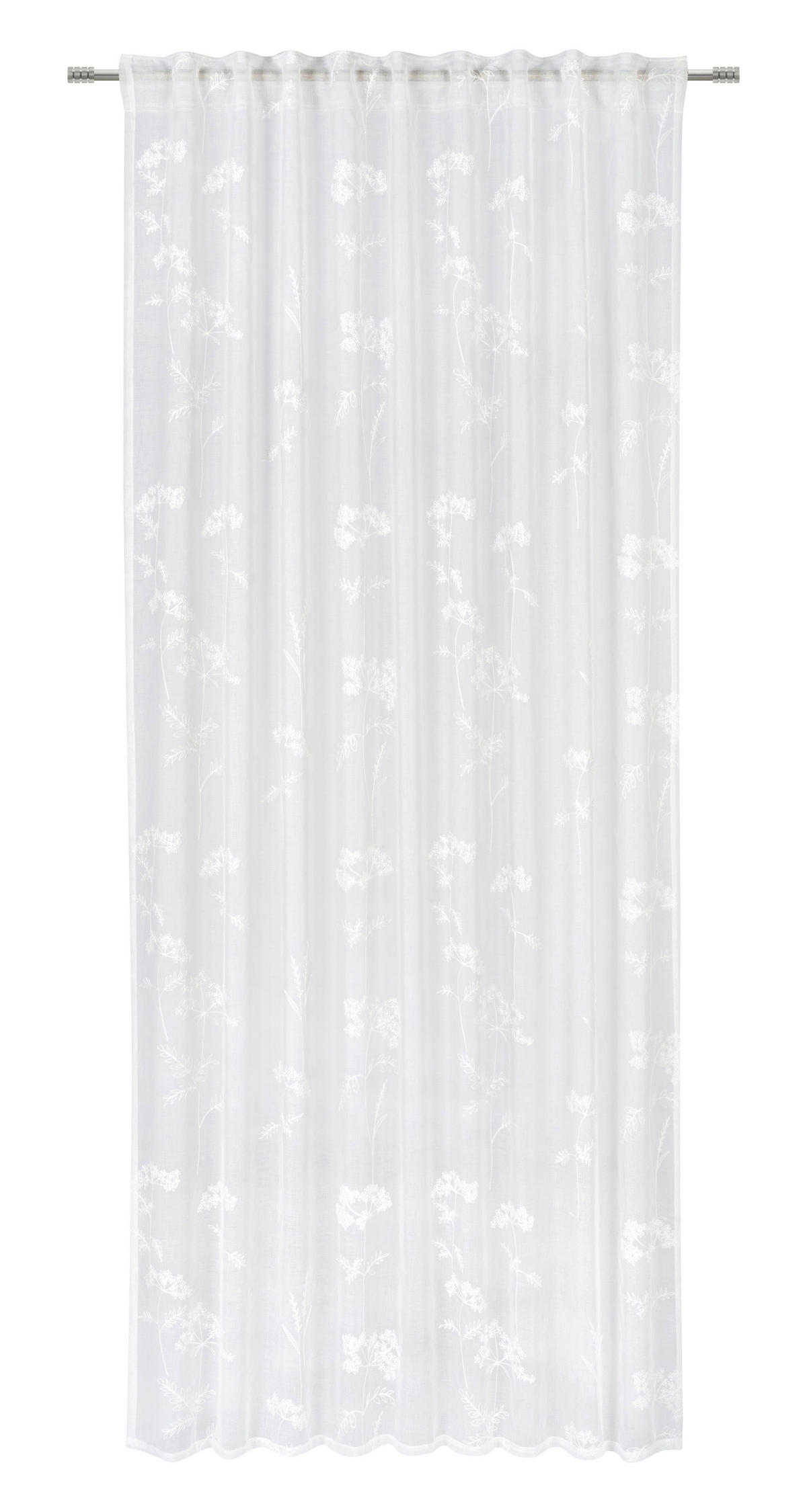 HOTOVÝ ZÁVĚS, průhledné, 140/245 cm - bílá, Konvenční, textil (140/245cm) - Esposa