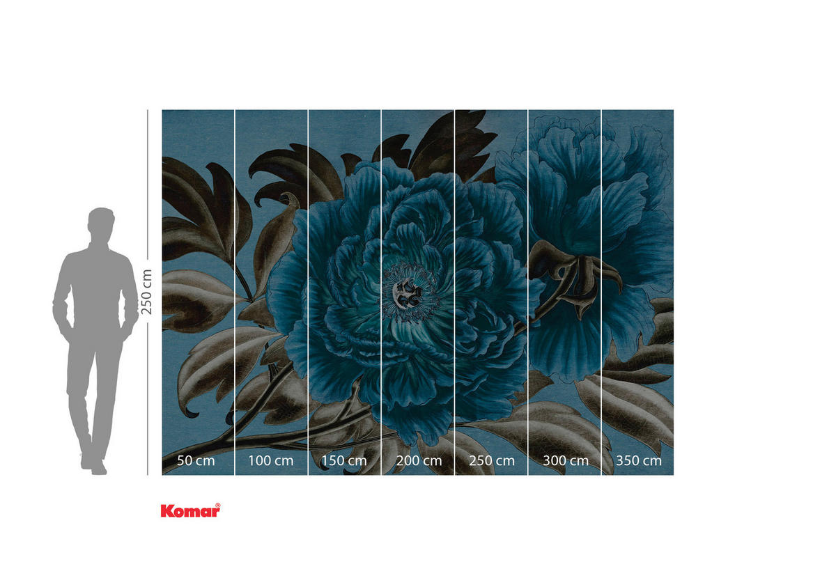 VLIESTAPETE - Blau/Braun, Basics (350/250cm) - Komar
