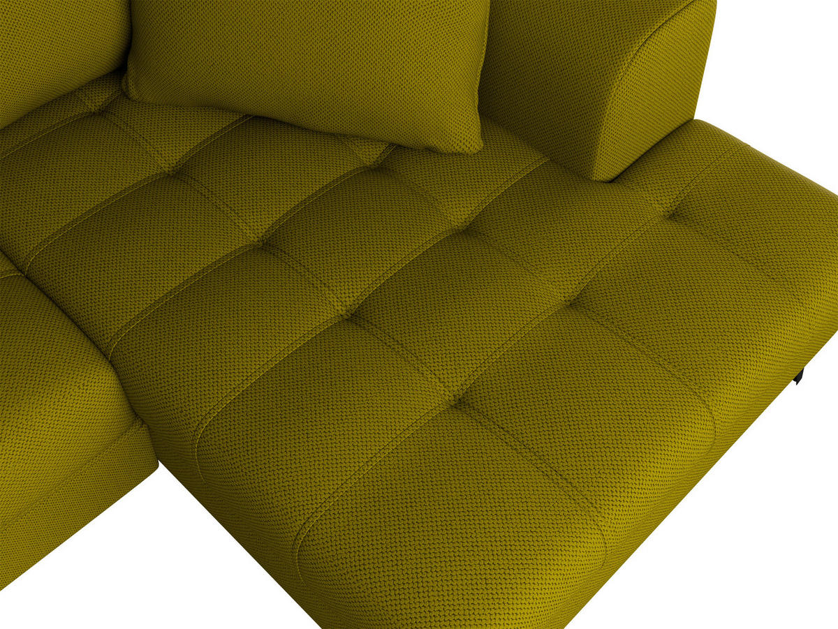 Ecksofa inkl. Funktionen in Webstoff Limette  - Limette/Schwarz, Modern, Textil/Metall (177/279cm)