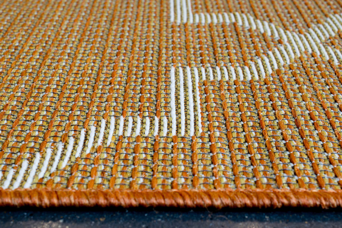 FLACHWEBETEPPICH 160/230 cm Amalfi Gelb, Weiß, Rostfarben  - Rostfarben/Gelb, KONVENTIONELL, Textil (160/230cm) - Novel