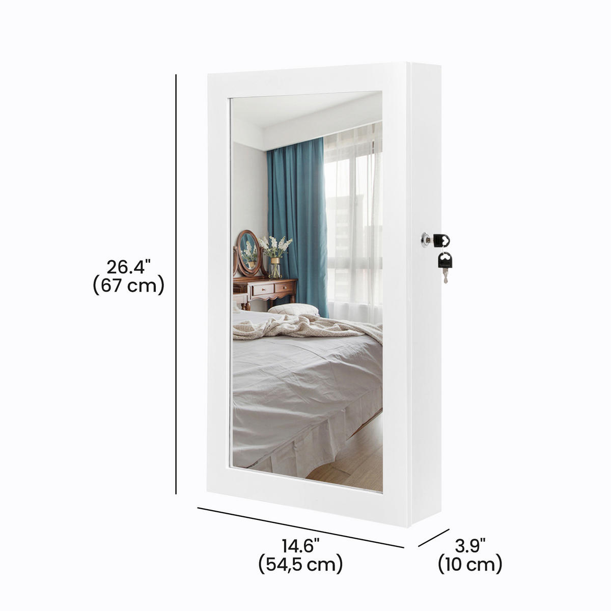 SCHMUCKSCHRANK - Weiß, Trend, Glas/Holzwerkstoff (54,5/67/10cm) - Boxxx