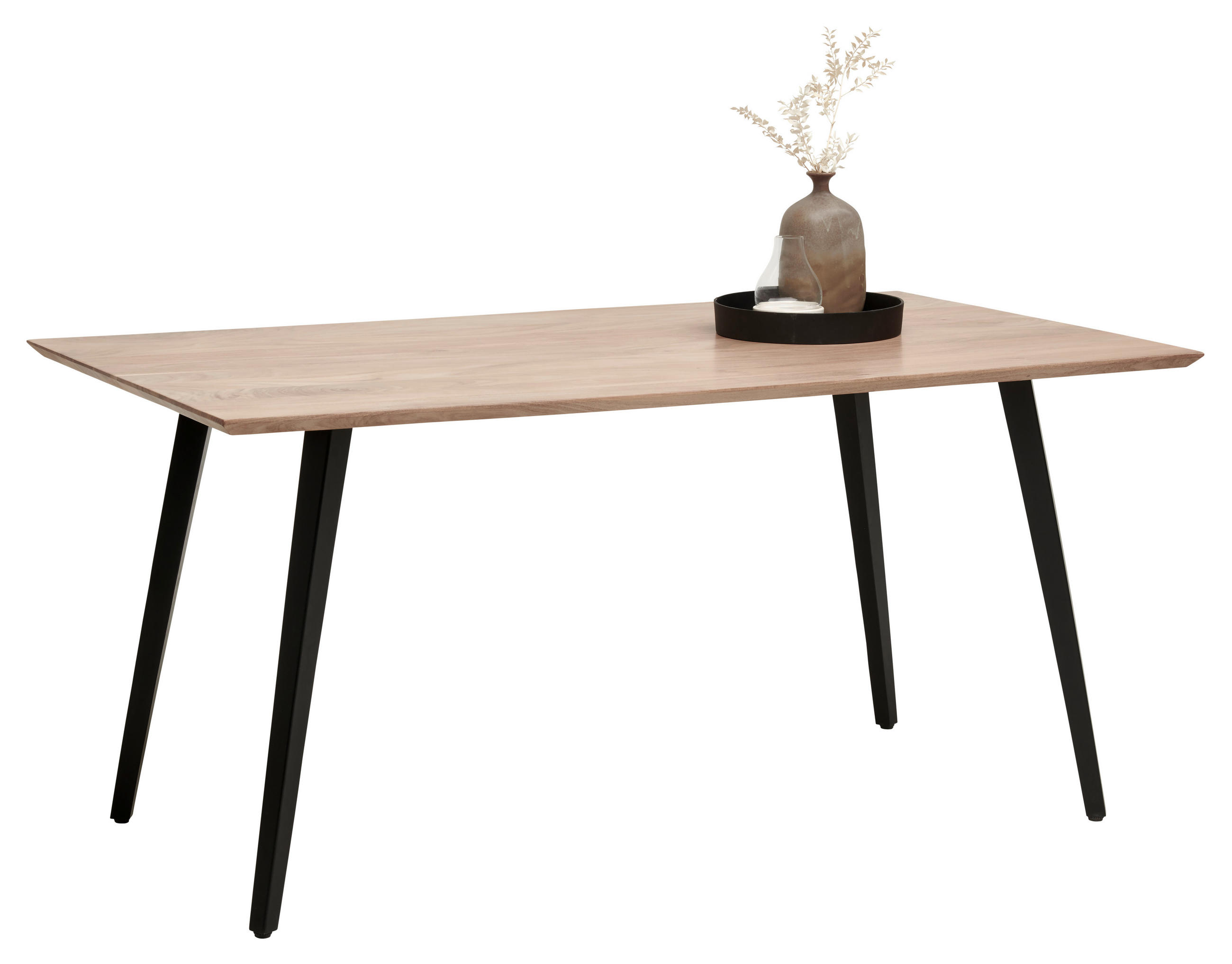 MATBORD i trä, metall 160/90/76 cm   - svart/akaciefärgad, Trend, metall/trä (160/90/76cm) - Carryhome