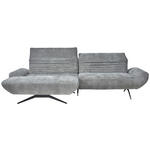 ECKSOFA Grau Chenille  - Schwarz/Grau, Design, Textil/Metall (170-195/280cm) - Dieter Knoll