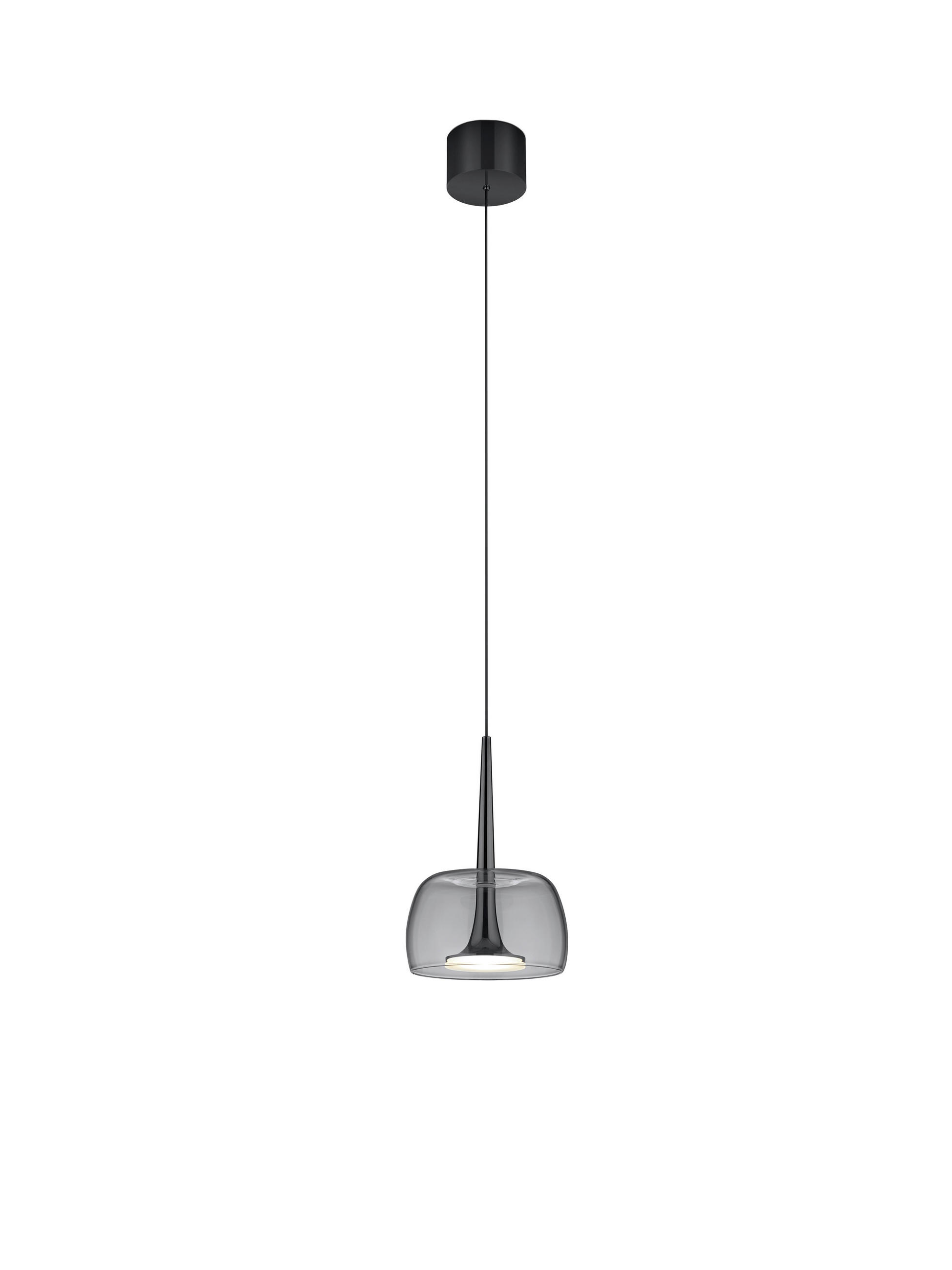 LED-HÄNGELEUCHTE Flute 8/24-200 cm  - Schwarzchrom, Design, Glas/Kunststoff (8/24-200cm) - Helestra