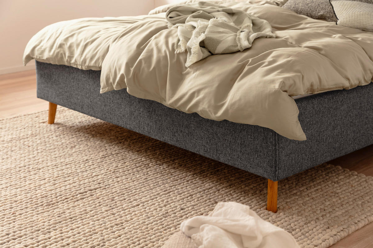 POLSTERBETT MADRID 180/200 cm  in Grau  - Eichefarben/Grau, Design, Holz/Textil (180/200cm) - Schöner Wohnen