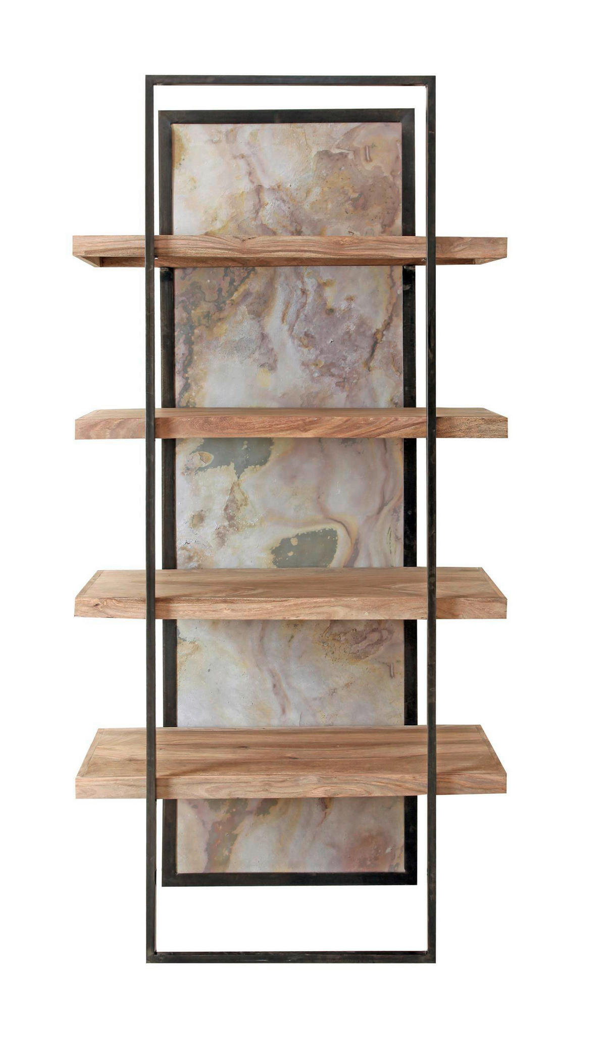 REGAL Sheesham Hartholz Grau, Sheeshamfarben  - Sheeshamfarben/Grau, KONVENTIONELL, Holz/Stein (90/180/40cm) - Livetastic