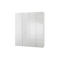 OMARA S KLASIČNIMI VRATI, bela  - bela/barve aluminija, Design, kovina/leseni material (180/236/58cm) - Novel