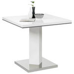 ESSTISCH in Metall, Holzwerkstoff 80/80/76 cm   - Edelstahlfarben/Weiß, Design, Holzwerkstoff/Metall (80/80/76cm) - Carryhome